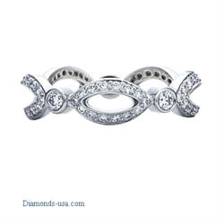 Picture of Cat Eyes eternity diamond ring, half a carat round diamonds