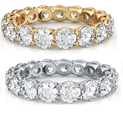 Picture of Low Dome 3 carat Lab Diamonds, E VVS2 certified Eternity ring